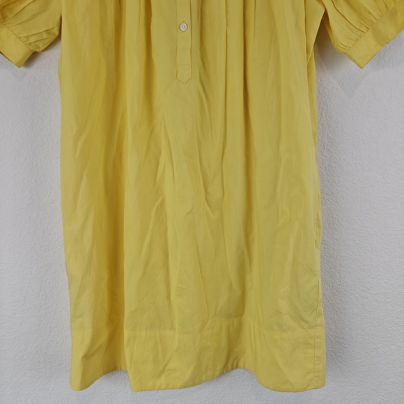 J. CREW Short-sleeve mini shirt-dress in cotton poplin Classic Yellow Size XS - Picture 6 of 16